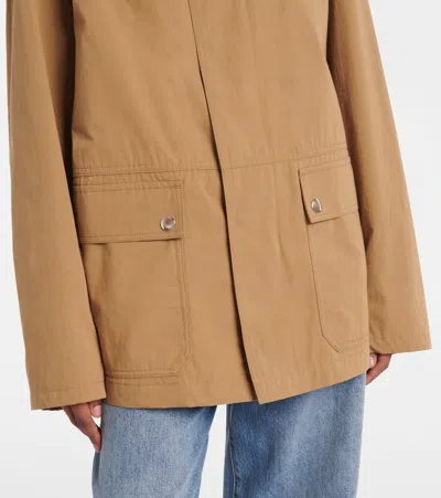 The Row Frank Corduroy-trimmed Cotton-canvas Jacket In Neutrals
