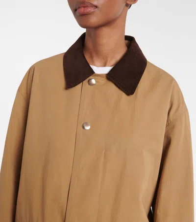 The Row Frank Corduroy-trimmed Cotton-canvas Jacket In Neutrals