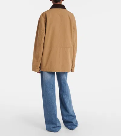 The Row Frank Corduroy-trimmed Cotton-canvas Jacket In Neutrals