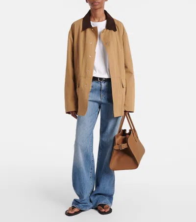 The Row Frank Corduroy-trimmed Cotton-canvas Jacket In Neutrals