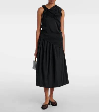 Christian Louboutin Sweetie Jane 20 Patent Leather-trimmed Fishnet Ballet Flats In Black