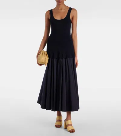 Staud Skylar Leather-trimmed Raffia Sandals In Beige