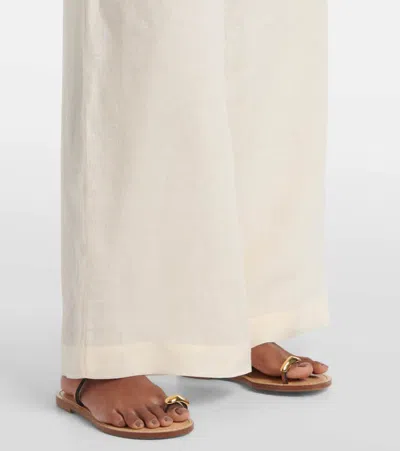 Eres Select Linen Wide-leg Pants In White