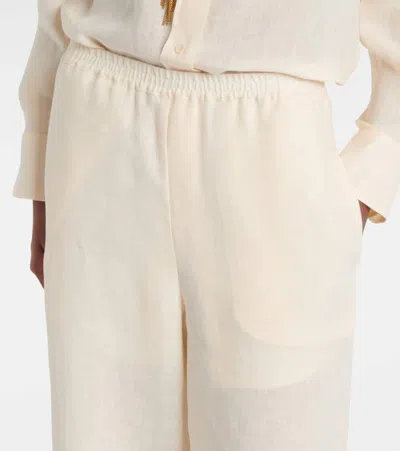 Eres Select Linen Wide-leg Pants In White
