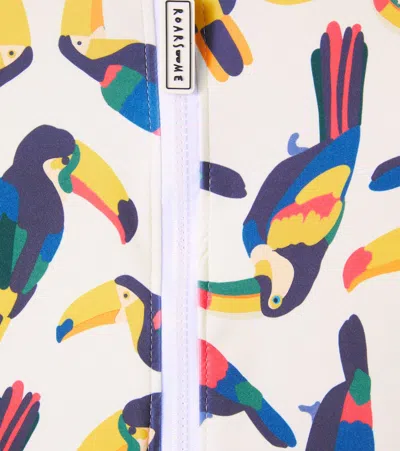 Roarsome Beak The Toucan Rashguard Swimsuit In Beige