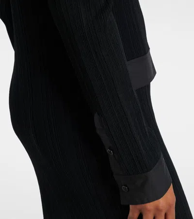 Totême Knitted Shirt Maxi Dress In Black