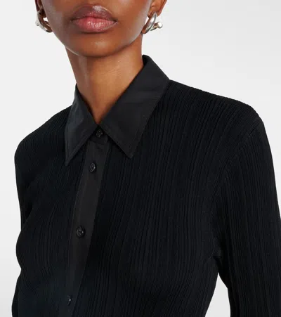 Totême Knitted Shirt Maxi Dress In Black
