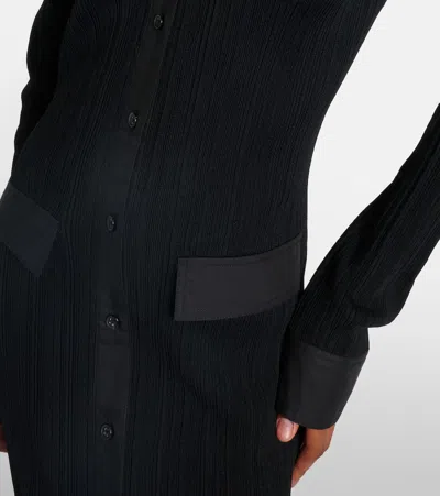 Totême Knitted Shirt Maxi Dress In Black