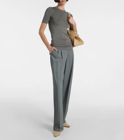 The Row Pointed Mesh Kitten-heel Booties In Beige