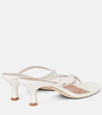 Staud Freja Leather Thong Sandals In White