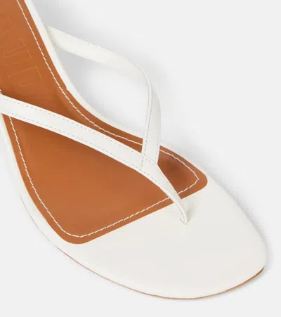 Staud Freja Leather Thong Sandals In White