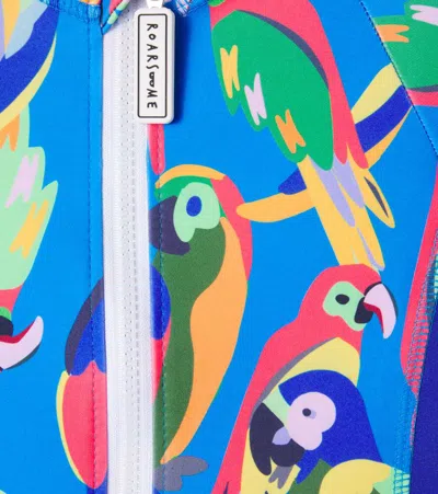 Roarsome Squawk The Parrot Rashguard Swimsuit In Blue
