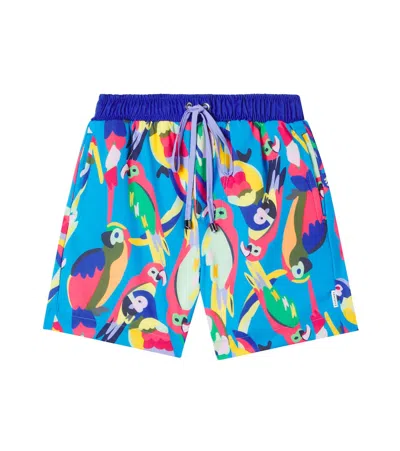 Roarsome Squawk The Parrot Printed Swim Trunks In Multi