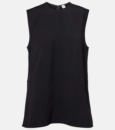 Totême Crew Neck Sleeveless Lightweight Fabric Top In Black