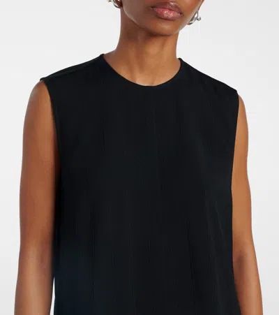Totême Crew Neck Sleeveless Lightweight Fabric Top In Black