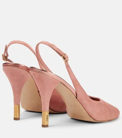 Chloé Heeled Flower Sandal In Pink
