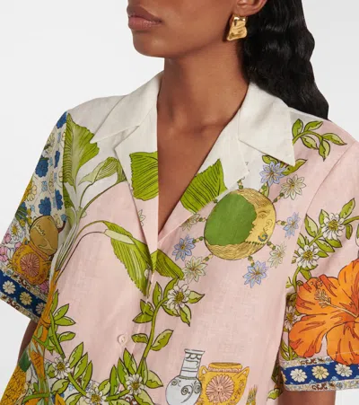Alemais Hazel Printed Linen Shirt In Multicoloured