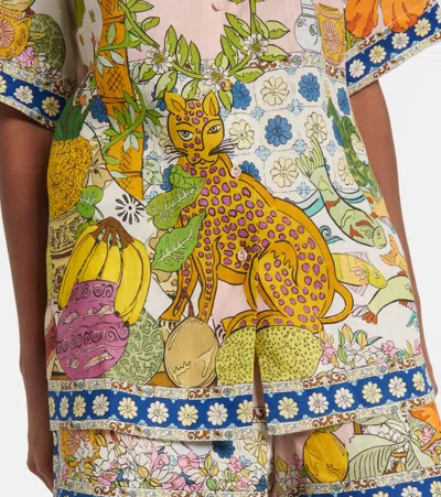 Alemais Hazel Printed Linen Shirt In Multicoloured