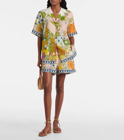 Alemais Hazel Printed Linen Shirt In Multicoloured