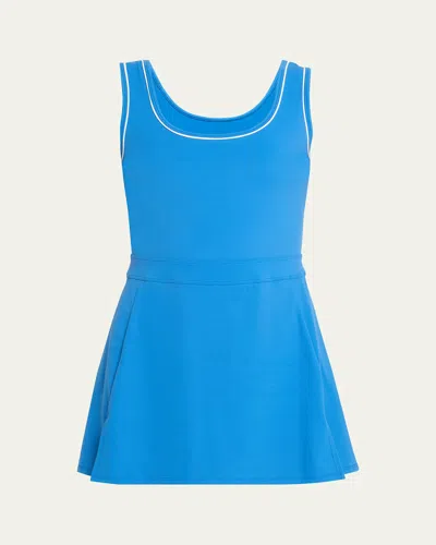 Splits59 Martina Rigor Mini Dress In Classic Blue White