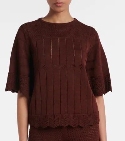 RÊVERIE网眼针织棉质混纺上衣