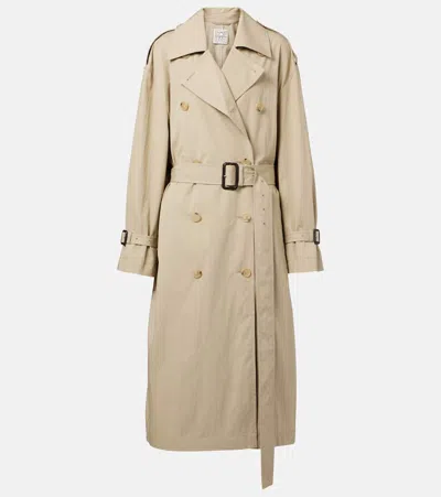 Totême Double-breasted Trench Coat Belted Waist In Beige