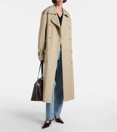Totême Double-breasted Trench Coat Belted Waist In Beige