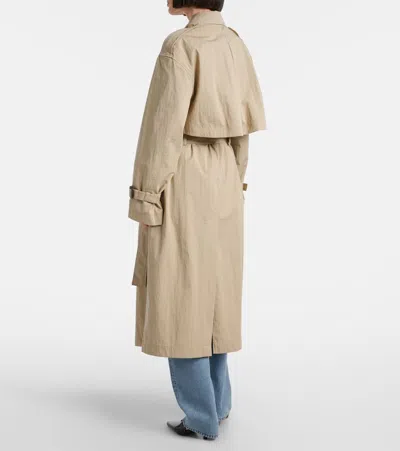 Totême Double-breasted Trench Coat Belted Waist In Beige