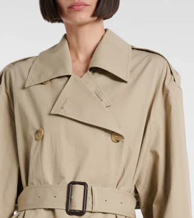 Totême Double-breasted Trench Coat Belted Waist In Beige