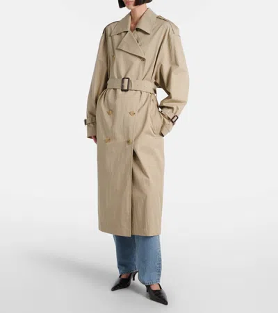 Totême Double-breasted Trench Coat Belted Waist In Beige