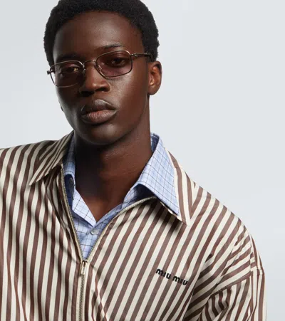 Miu Miu Eckige Sonnenbrille In Pink