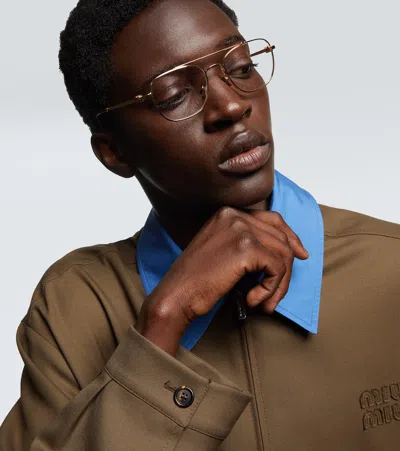 Miu Miu Aviator-brille In Gold