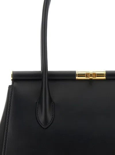 Dolce & Gabbana Women 'marlene Medium' Black Handbag With With Logo Embossed On The Back In Leather  In Black