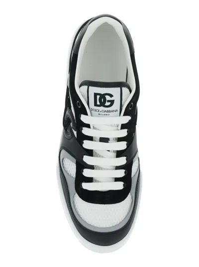 Dolce & Gabbana White And Black Portofino Light Sneakers