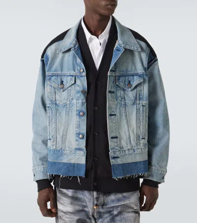 Junya Watanabe Denim Jacket With Cardigan In Blue