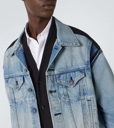 Junya Watanabe Denim Jacket With Cardigan In Blue