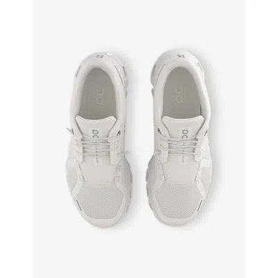 On -running Womens Undyed White White F Cloud 5 Mesh Low-top Trainers In White White F