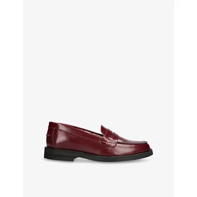 Duke & Dexter Leather Wilde Penny Loafers In Burgundy