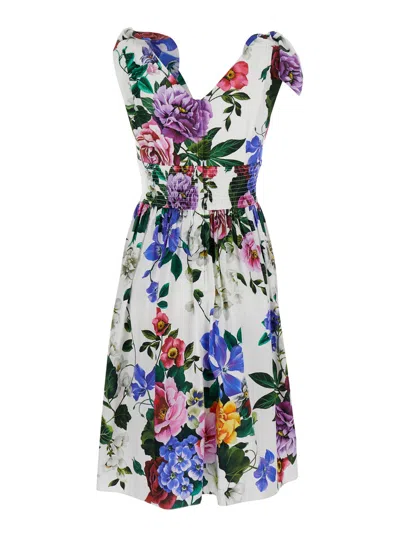 Dolce & Gabbana Floral-print Mini Dress In Multicolor