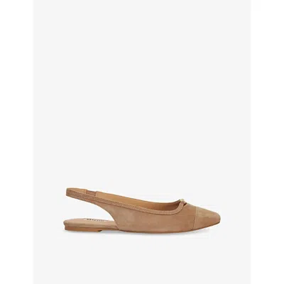 Dune Womens  Hanna Suede Slingback Flats In Caramel Suede