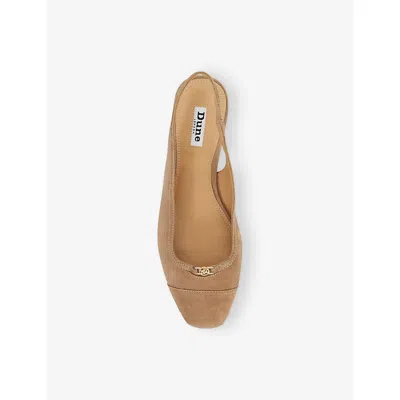 Dune Womens  Hanna Suede Slingback Flats In Caramel Suede