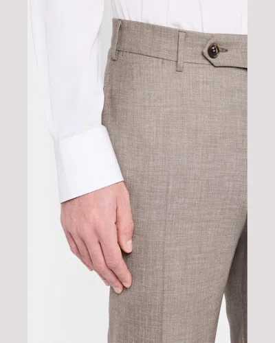 Canali Men's Melange Wool Dress Pants In Brown