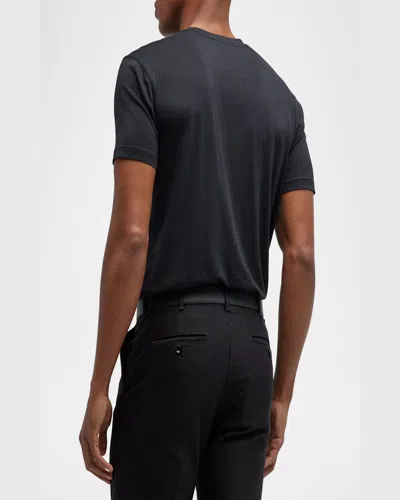 Tom Ford Sky Blue Crew Neck T-shirt In Lyocell