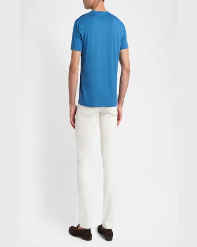 Tom Ford Sky Blue Crew Neck T-shirt In Lyocell