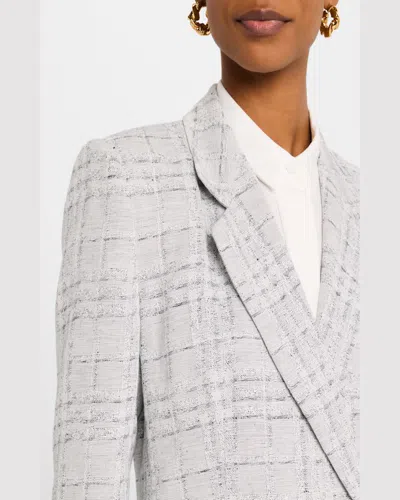 Emporio Armani Double-breasted Check Blazer In Natural