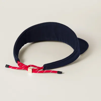 Miu Miu Denim Visor In Blue/red