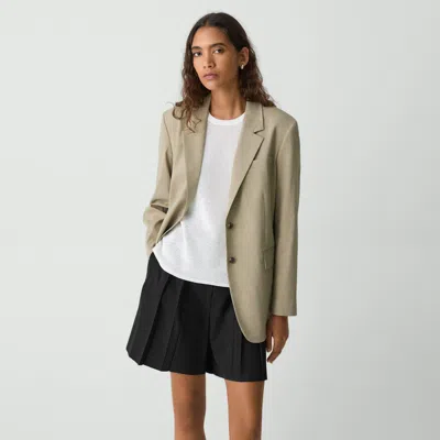 Theory Relaxed Blazer In Good Linen In Soft Taupe
