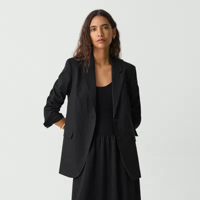 Theory Relaxed Blazer In Good Linen In Black