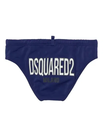Dsquared2 Logo-print Swim Briefs In Blue