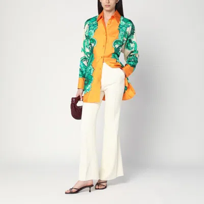 Etro Printed Collared Shirt With Cuffed Long Sleeves In Multicolor